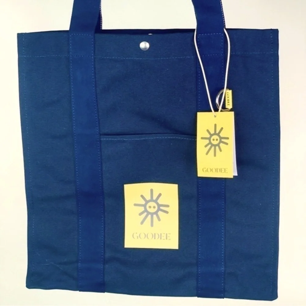 NWT LAST ONE Bassi Market Handcrafted Tote in Navy Blue - Picture 6 of 6